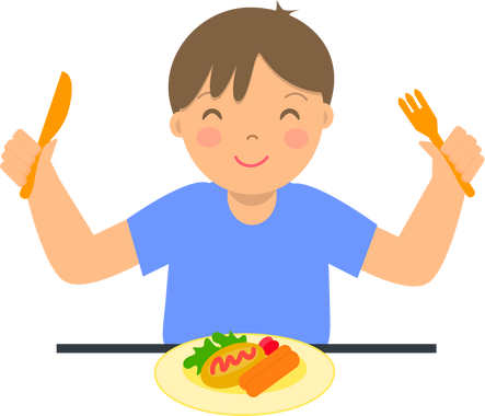 ฺBoy eating food.